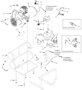 Air-Compressor Parts Diagram and Parts List for WL506204  Campbell Hausfeld Compressor
